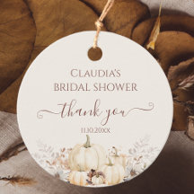 Floral Pumpkins Fall Bridal Shower Thank You