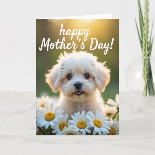 Floral Puppy Celebration Card (Front)