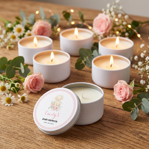 Floral Puppy Little Golden Girl Baby Shower Mini Candle Favors