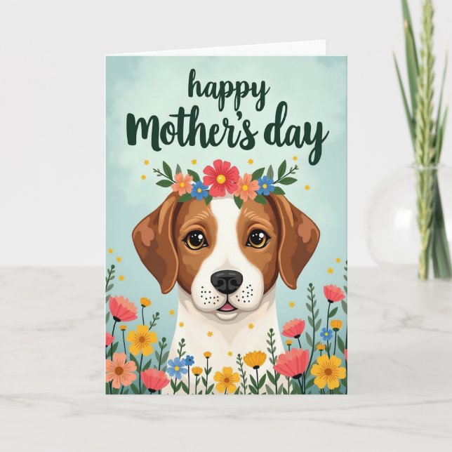 Floral Puppy Love Card (Front)