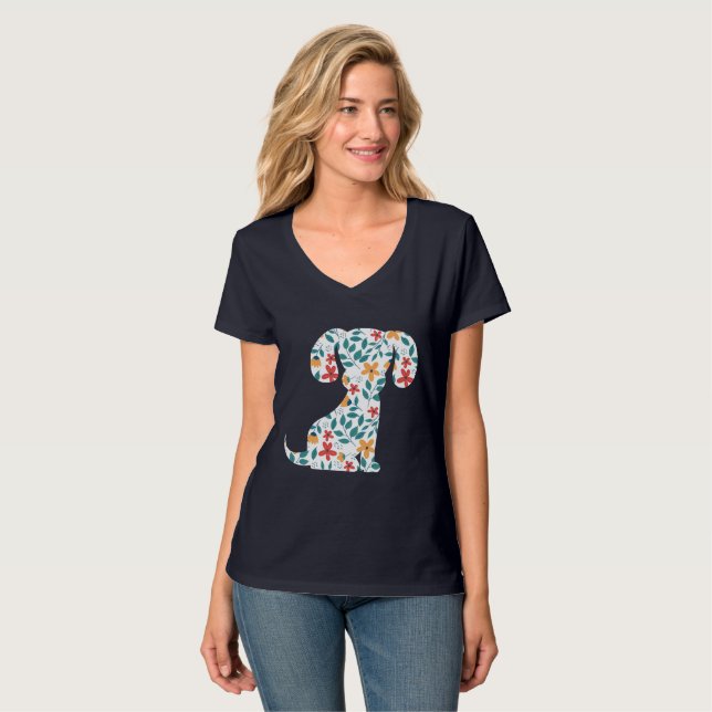  Floral Puppy   T-Shirt (Front Full)