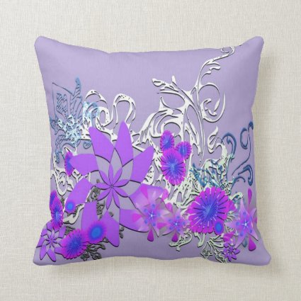 Floral Purple American MoJo Pillow