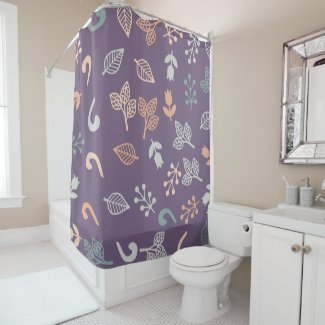 Floral Purple Bath Decor Shower Curtain