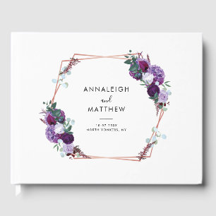 Floral Purple Botanical Wedding Guest Book