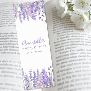 Floral Purple Bridal Shower Bookmarks