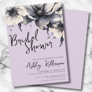 Floral Purple Bridal Shower Party Invitation