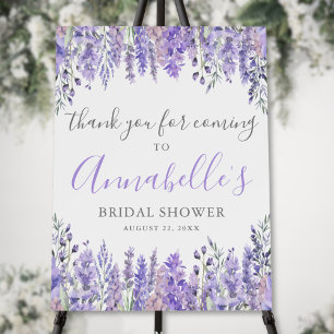 Floral Purple Bridal Shower Thank You Sign