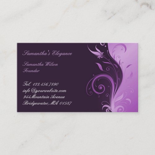 Floral Purple Business Card
