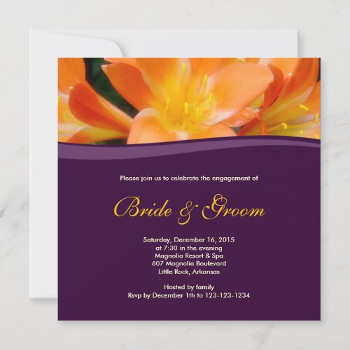 Floral Purple Engagement Invitation