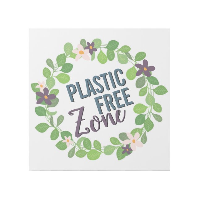 floral purple flowers green leaves plastic free gallery wrap (Front)