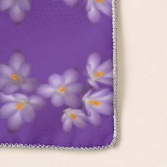 Floral Purple Flowers Pattern Chiffon Scarf