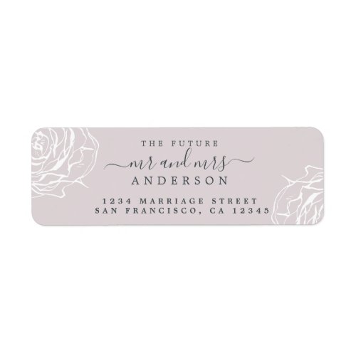 Floral Purple Future Mr Mrs Wedding Return Address Label