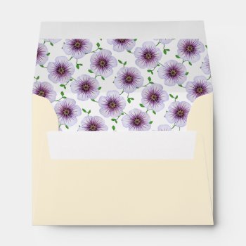 Floral Purple Garden Flowers Custom Address Envelope by KreaturFlora at Zazzle