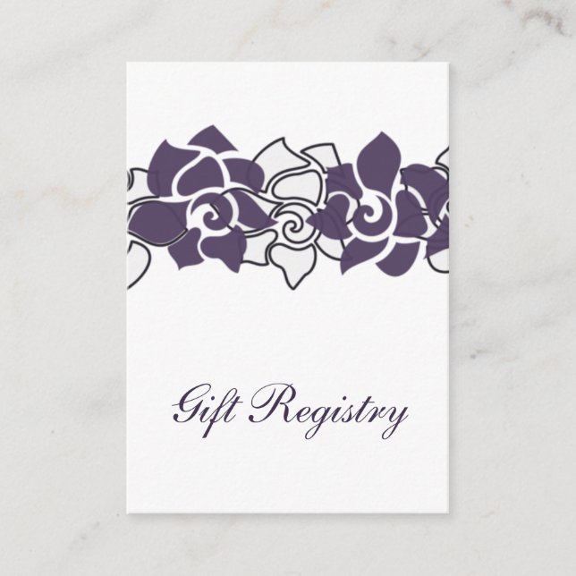 floral purple Gift registry  Cards (Front)