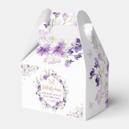 Floral purple gold butterfly baby shower Favor Box
