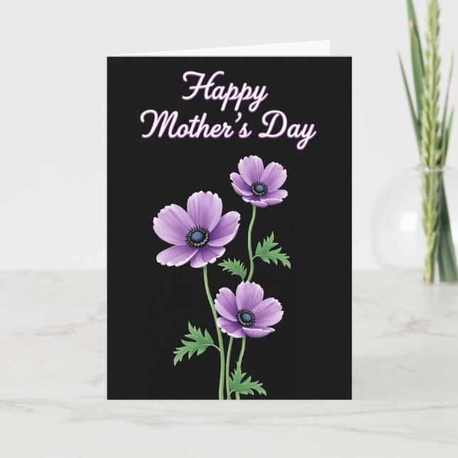 Floral Purple Hues Mothers Day Card (Front)