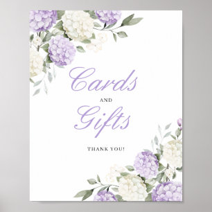 Floral Purple Hydrangea Cards & Gifts Wedding Sign