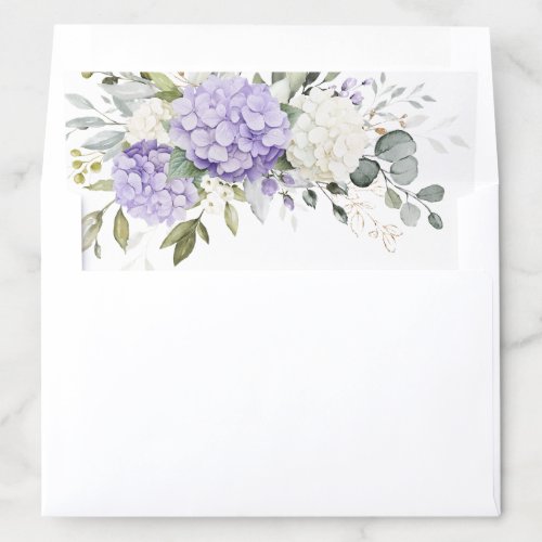 Floral Purple Hydrangea Greenery Envelope Liner