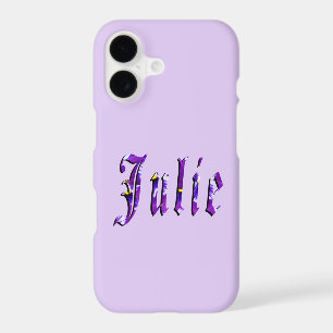 Floral Purple Julie Name, iPhone 17 Case