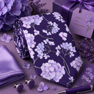 Floral Purple Lavender Neck Tie