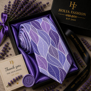 Floral Purple Lavender Neck Tie