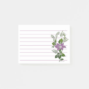 Floral purple line post-it notes