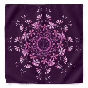 Floral purple mandala. bandana