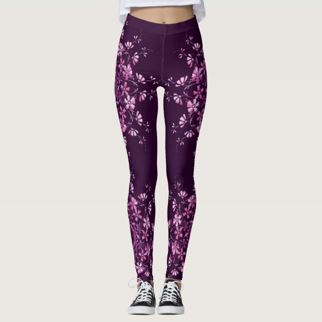 Floral purple mandala. leggings (Front)