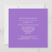 floral purple orchid 50th wedding anniversary invitation (Back)