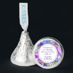 Floral Purple Paisley Watercolor Wedding Hershey®'s Kisses®<br><div class="desc">Floral Purple Paisley Watercolor Wedding Hershey Kisses features elegant pink and purple watercolor flowers such as purple iris, pink and purple anemones, fresias and more with modern paisley and mandala accents on a white background with your thank you wedding information in the center. Personalize by editing the text in the...</div>