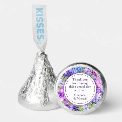 Floral Purple Paisley Watercolor Wedding Hersheys Kisses