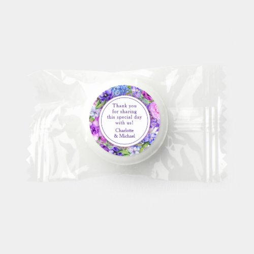 Floral Purple Paisley Watercolor Wedding Life Saver Mints