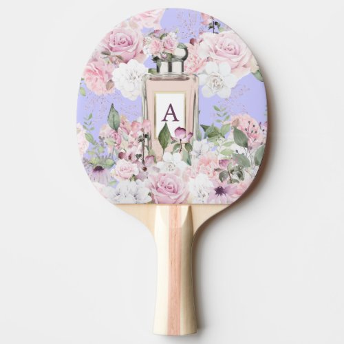 Floral Purple Perfume Bottle Active  Ping Pong Paddle