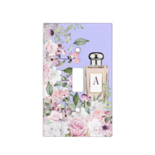 Floral Purple Perfume Bottle Mothers Day Pretty Light Switch Cover