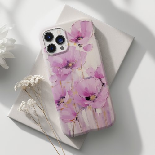 Floral Purple Pink Poppy Flower Abstract Case_Mate iPhone 14 Pro Max Case