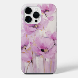 Floral Purple Pink Poppy Flower Abstract iPhone 14 Pro Max Case
