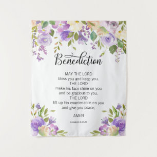 Floral Purple PRAYER Church Wedding BACKDROP