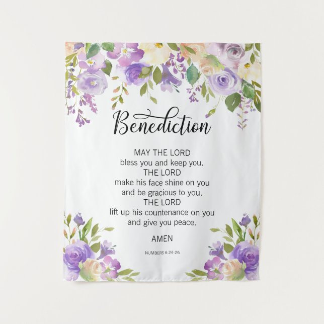 Floral Purple PRAYER Church Wedding BACKDROP (Front)