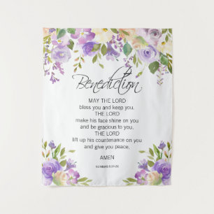 Floral Purple PRAYER Church Wedding BACKDROP