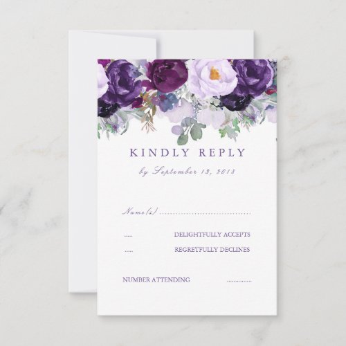 Floral Purple RSVP