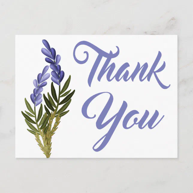 Floral Purple Thank You Lavender Flower Note Card | Zazzle