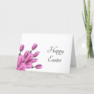 Floral Purple Tulips Simple Easter Holiday Card