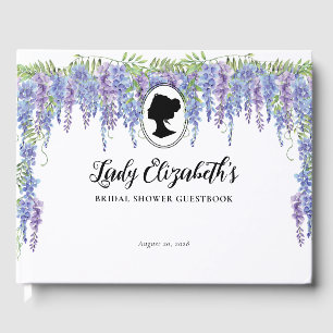 Floral Purple Vintage Regency Theme Bridal Shower Guest Book