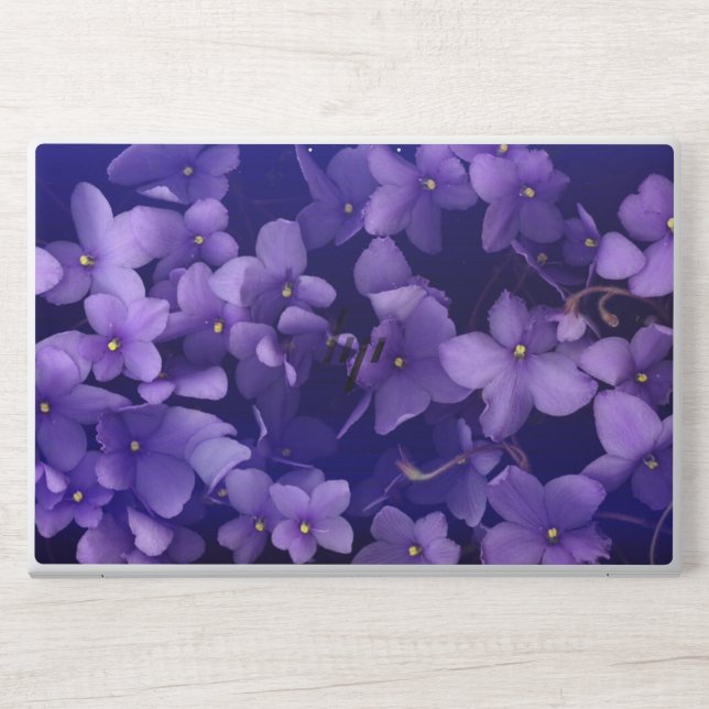 Floral Purple  Violets HP Laptop Skin (Front)