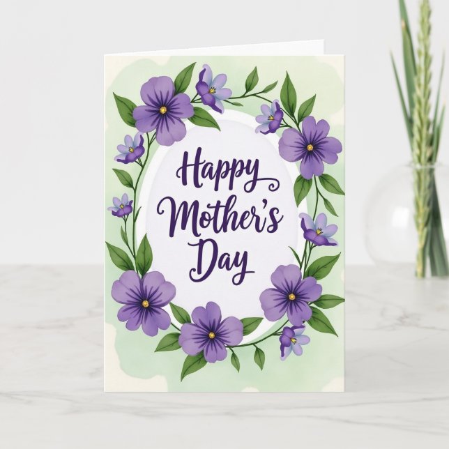 Floral Purple Watercolor Card (Front)