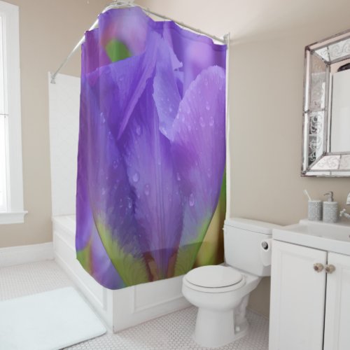 Floral Purple Watercolor Elegant Easter Tulips Shower Curtain