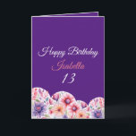 Floral Purple Watercolor Heart 13th Birthday Card<br><div class="desc">Floral Purple Watercolor Heart 13th Birthday, a cute birthday design made for any granddaughter. If you're looking for some pretty granddaughter birthday cards, teenager birthday cards or thirteenth birthday cards, this one is for you. The design features some cute watercolor hearts, something attractive and beautiful, so, don't hesitate to personalize...</div>