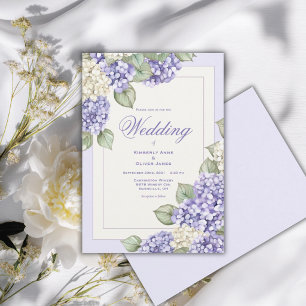 Floral Purple Watercolor Modern Wedding Invitation