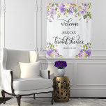 Floral Purple Welcome Bridal Shower Backdrop at Zazzle