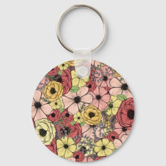 Floral puzzle keychain